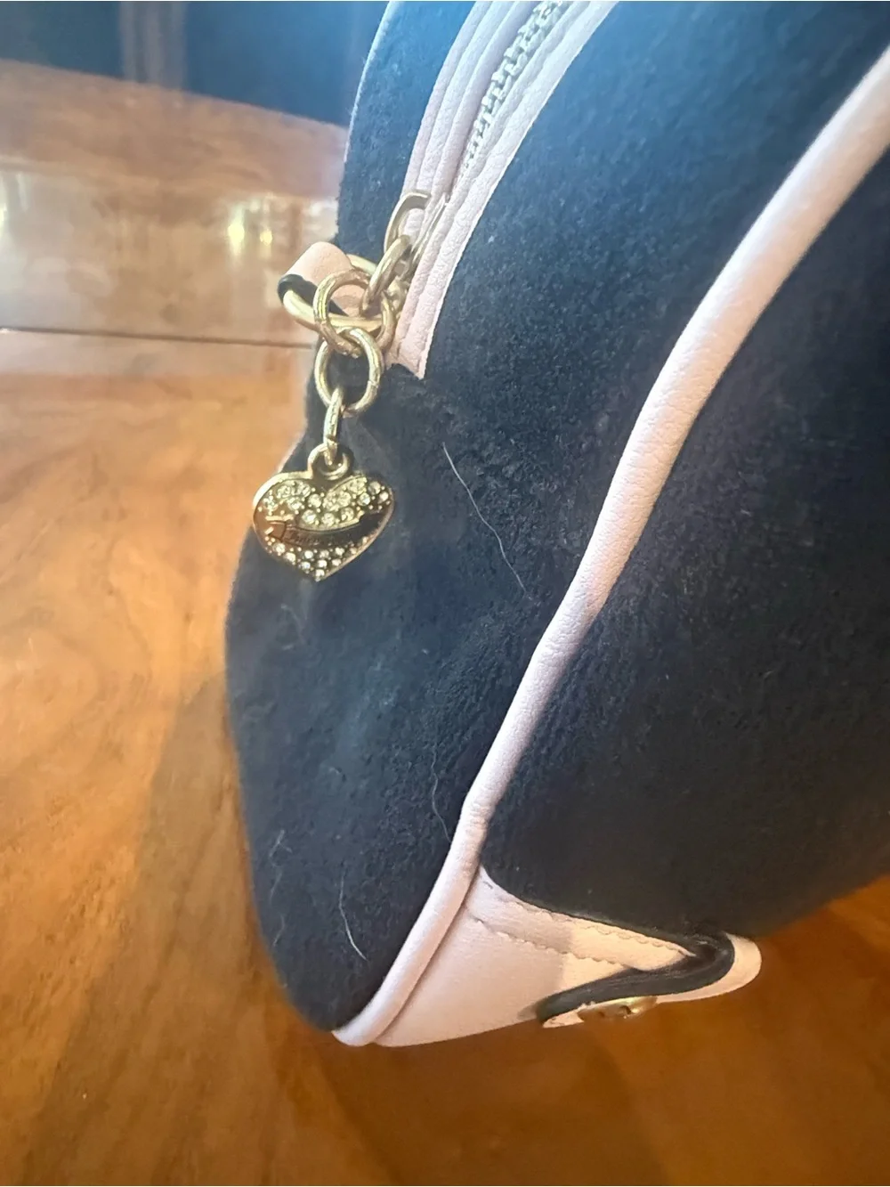 Juicy Couture Lovers Club Y2K Black & Pink Bowler Bag + Charms